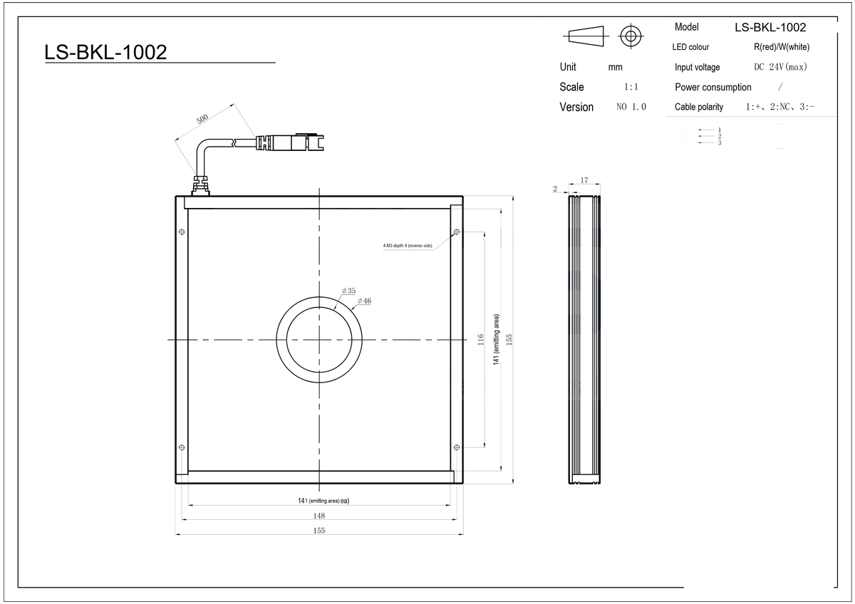 LS-BKL-1002 dimensions (mm)