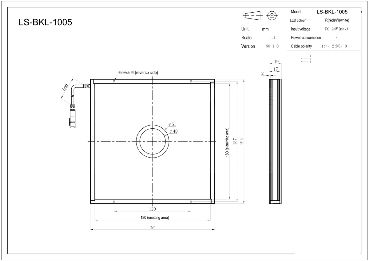 LS-BKL-1005 dimensions (mm)