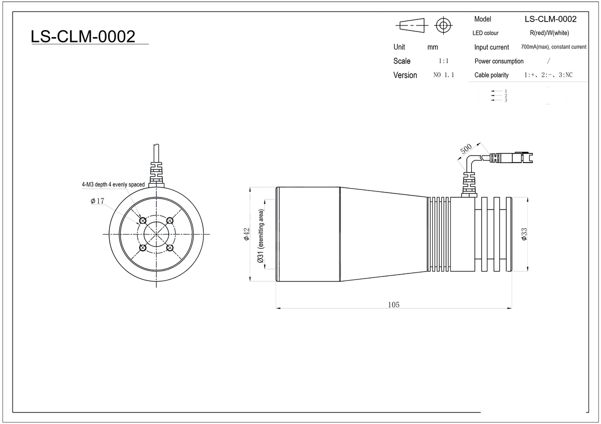 LS-CLM-0002 dimensions (mm)
