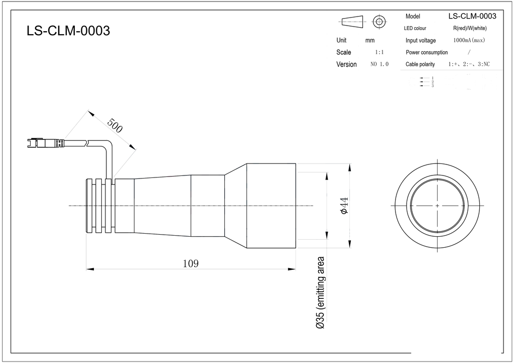 LS-CLM-0003 dimensions (mm)