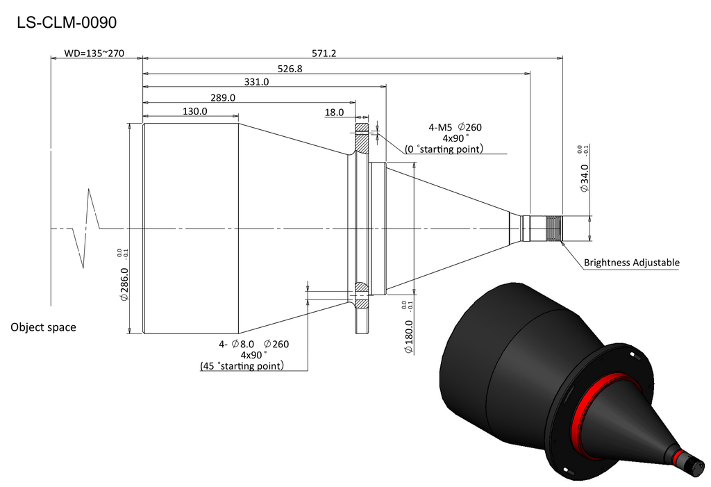 LS-CLM-0090 dimensions (mm)