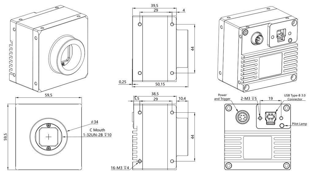 LS-CMR-0360 dimensions (mm)