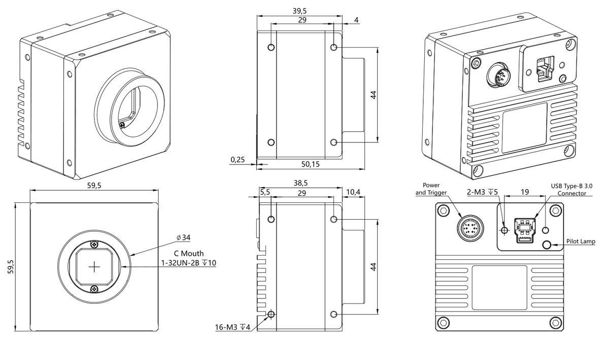 LS-CMR-0360 dimensions (mm)