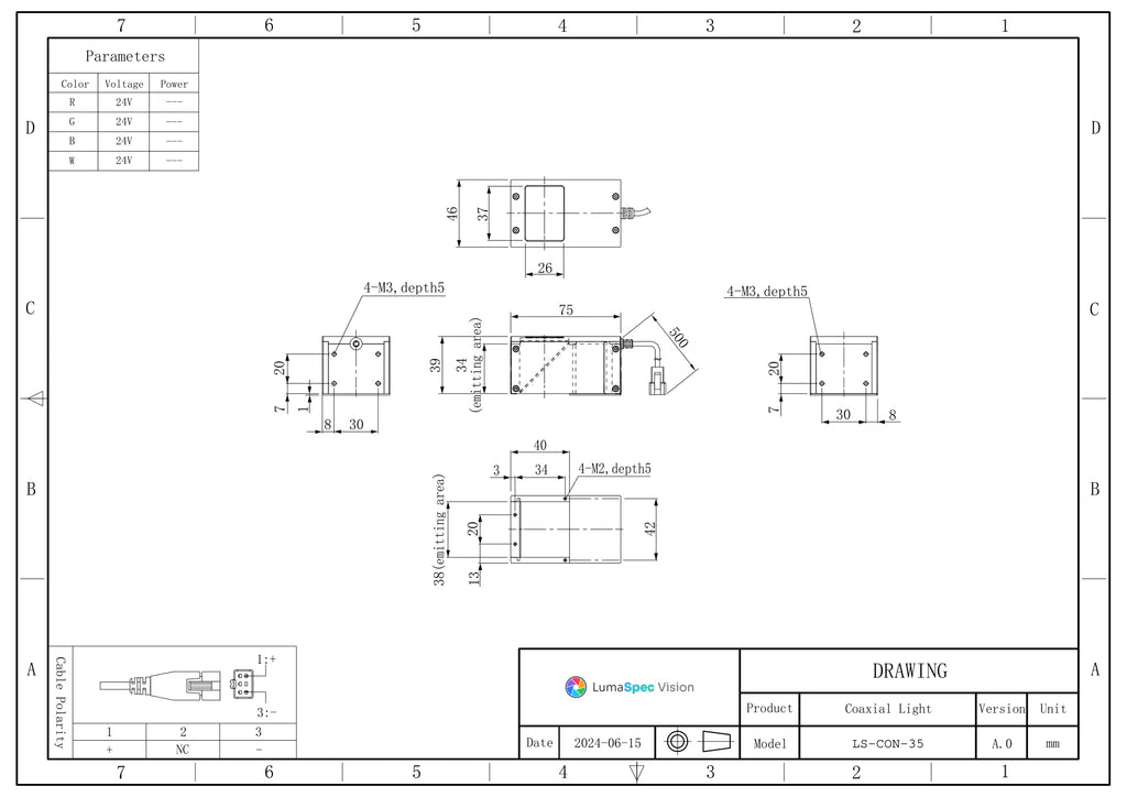 LS-CON-35 dimensions (mm)