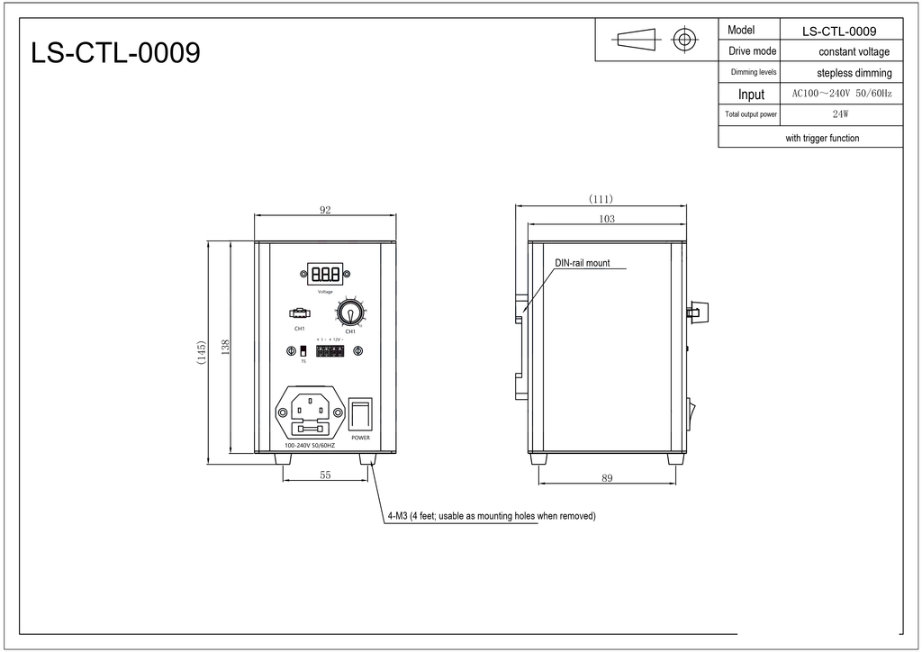 LS-CTL-0009 dimensions (mm)