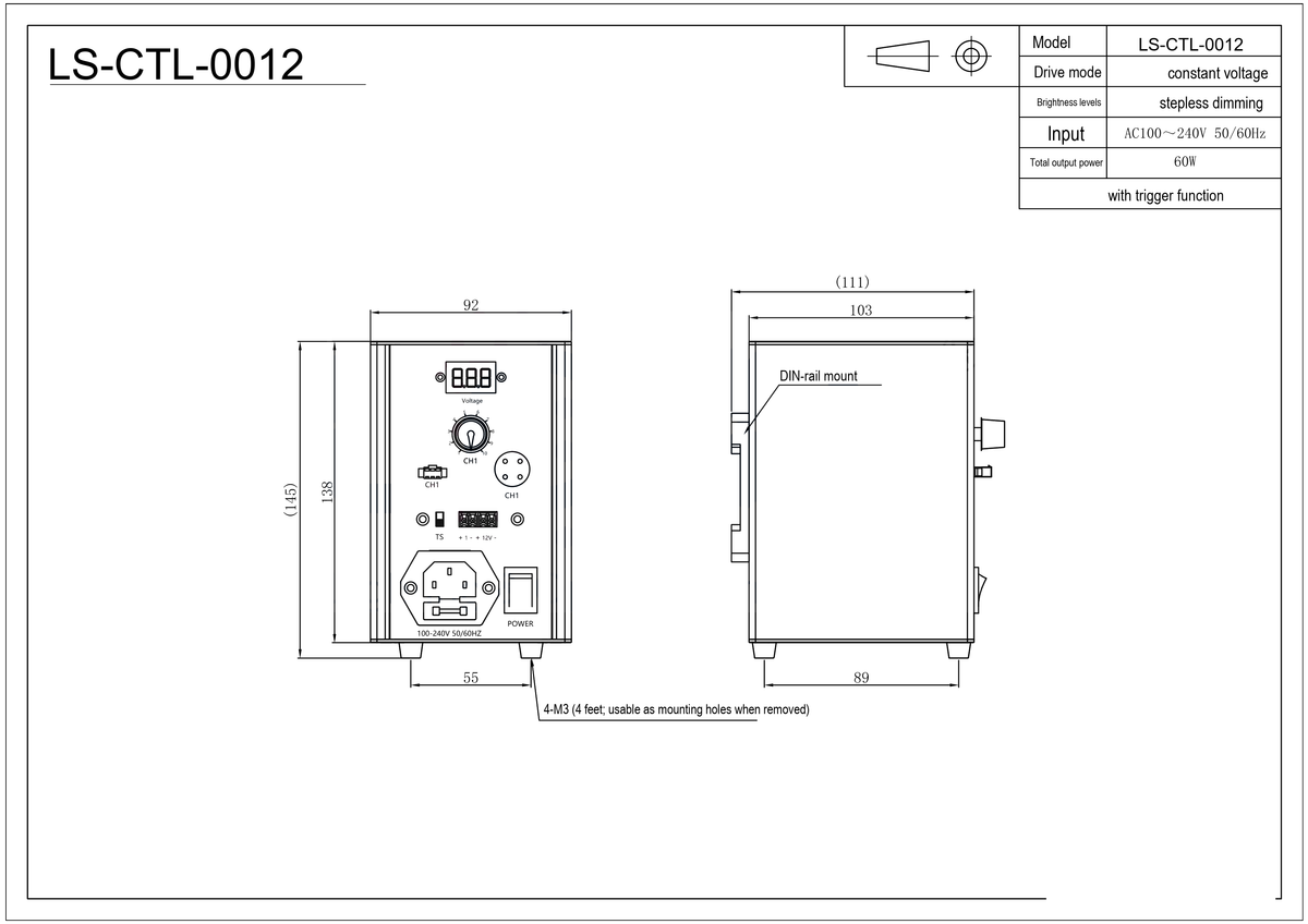 LS-CTL-0012 dimensions (mm)