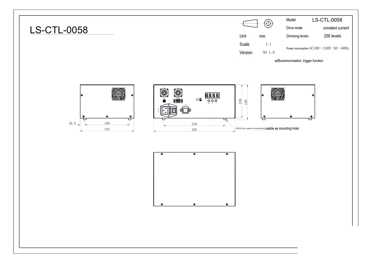 LS-CTL-0058 dimensions (mm)