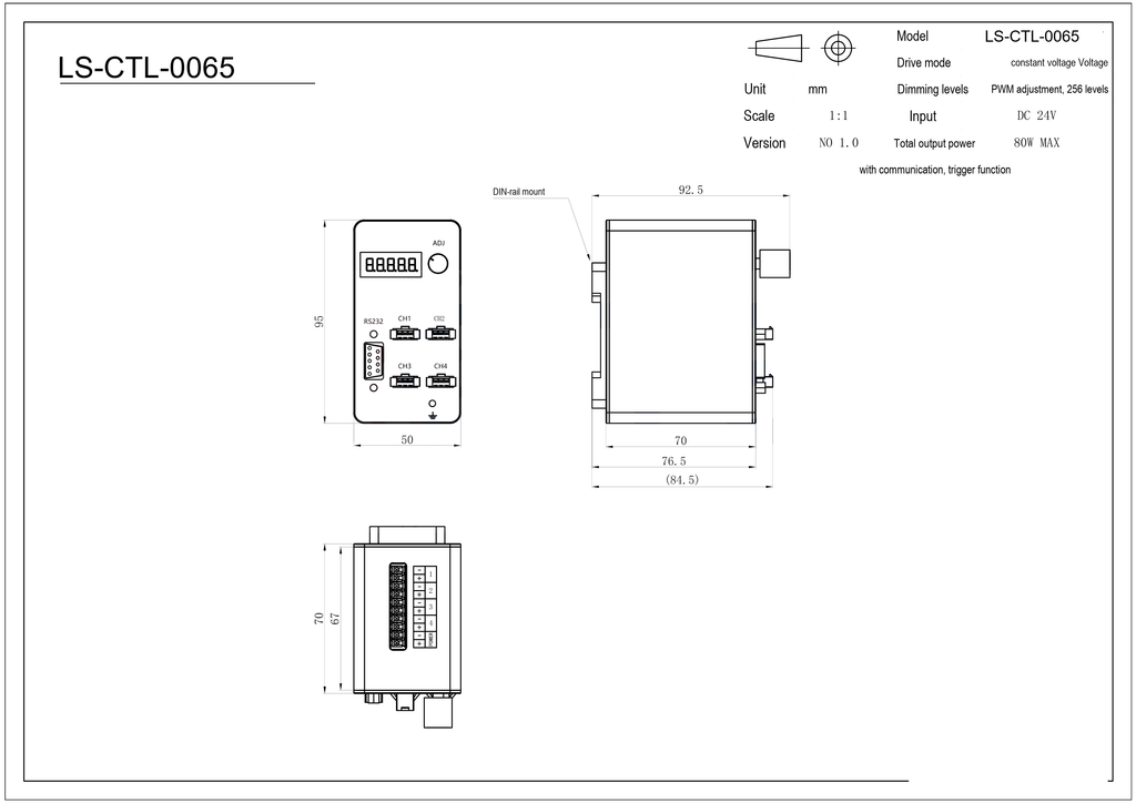LS-CTL-0065 dimensions (mm)