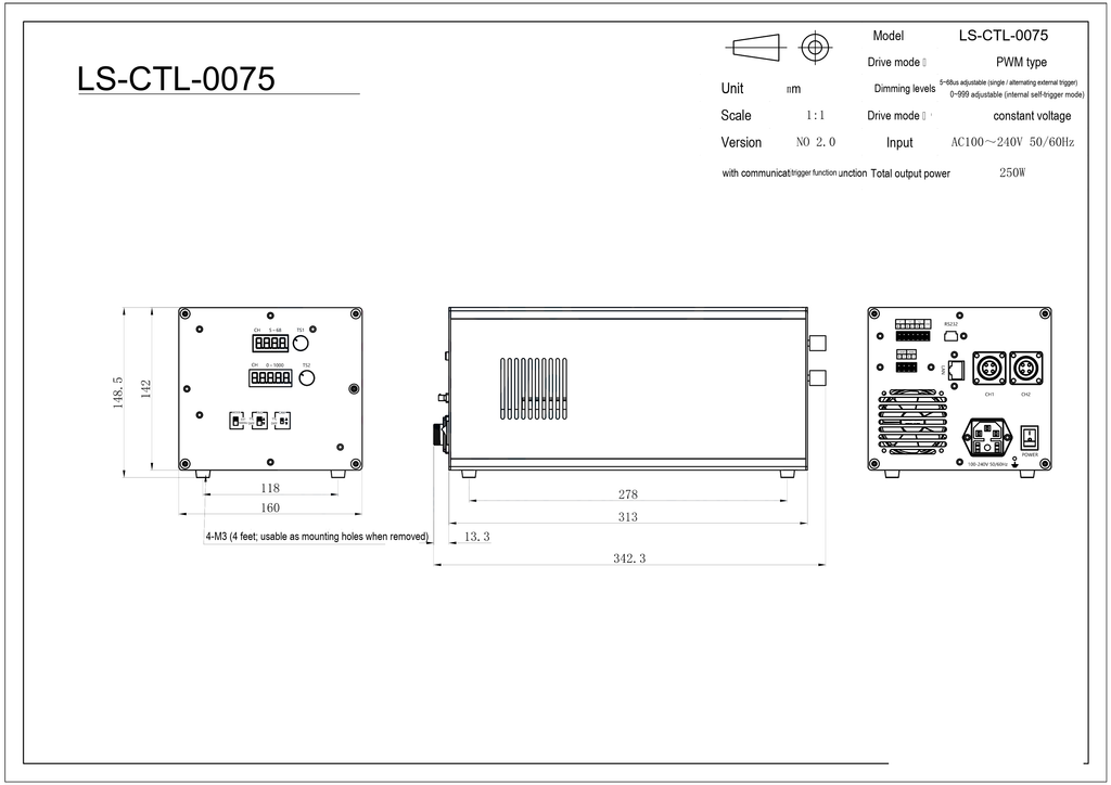 LS-CTL-0075 dimensions (mm)