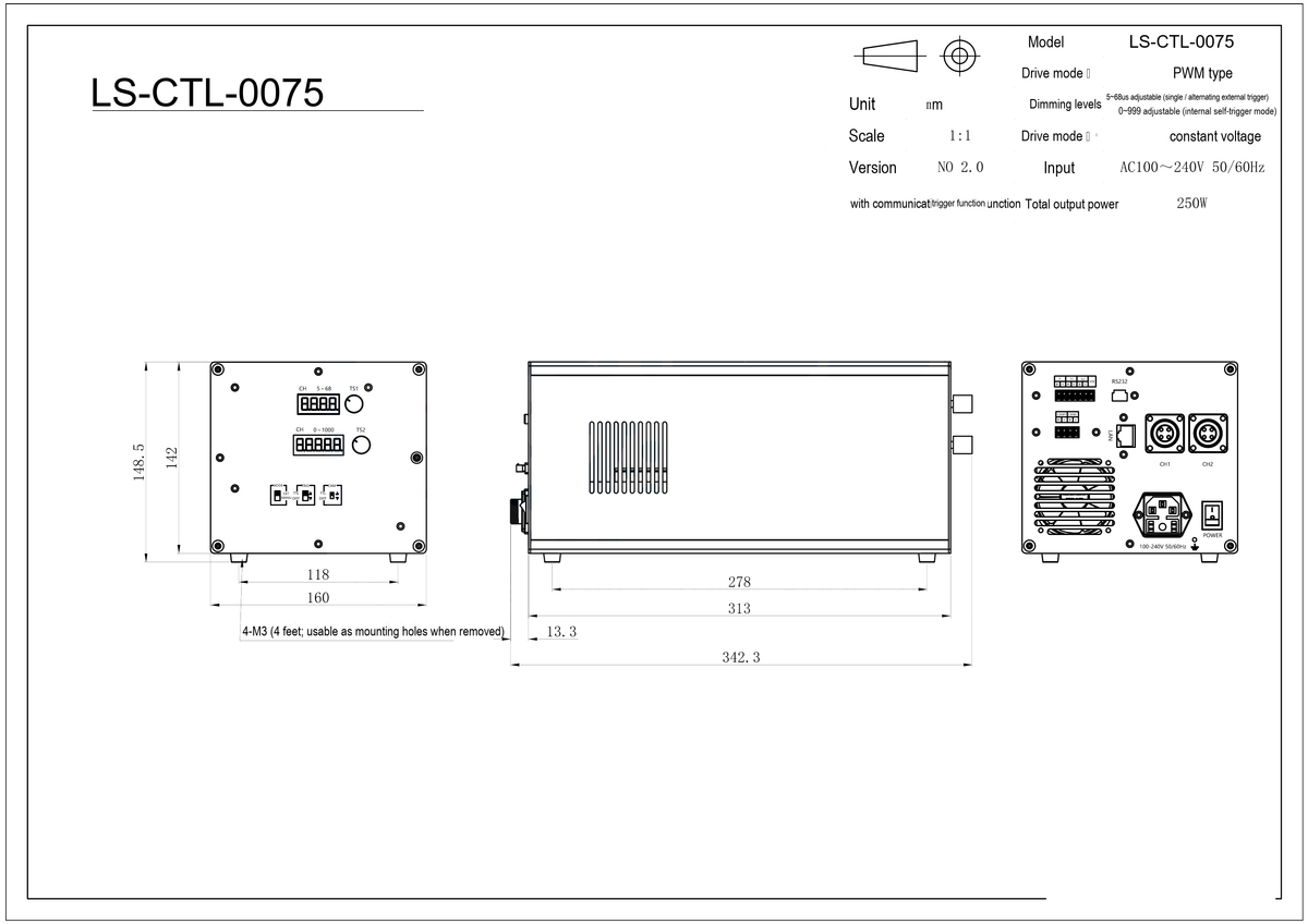 LS-CTL-0075 dimensions (mm)