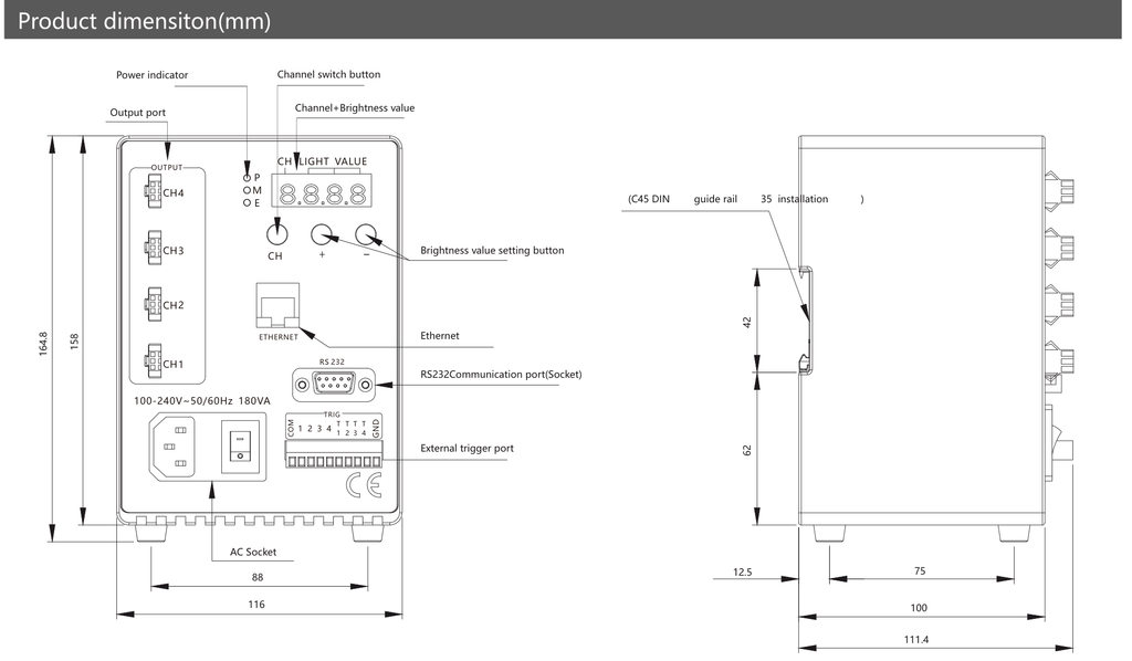 LS-CTL-0574 dimensions (mm)