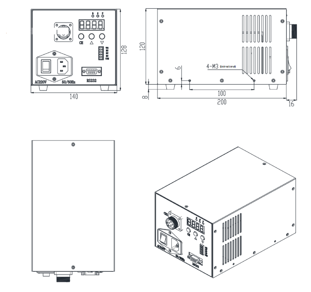 LS-CTL-0240 dimensions (mm)