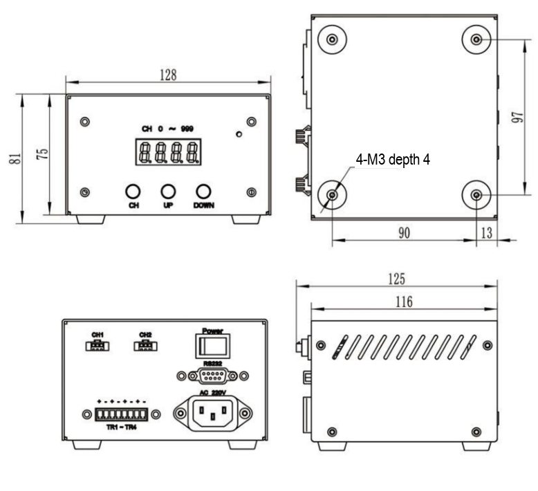 LS-CTL-0404 dimensions (mm)