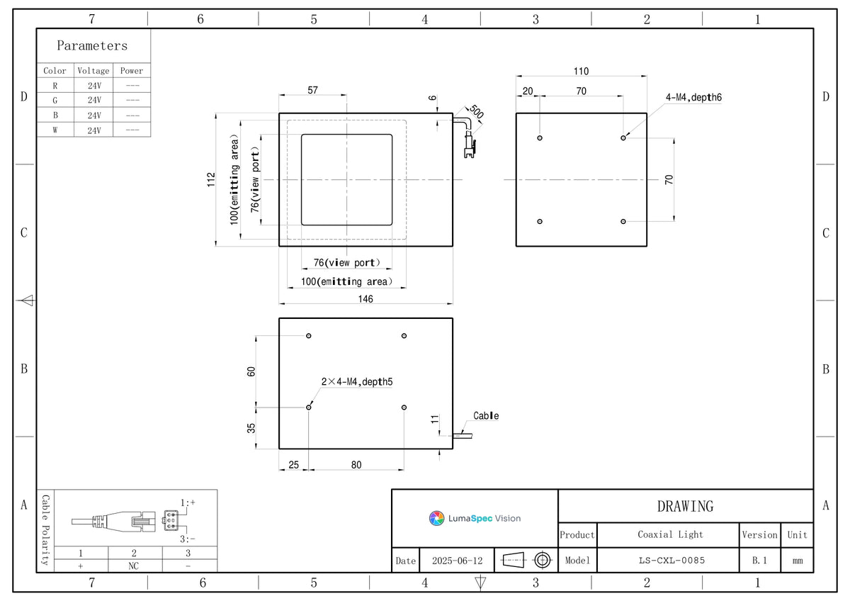 LS-CXL-0085 dimensions (mm)