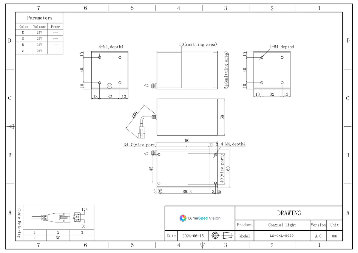 LS-CXL-0090 dimensions (mm)