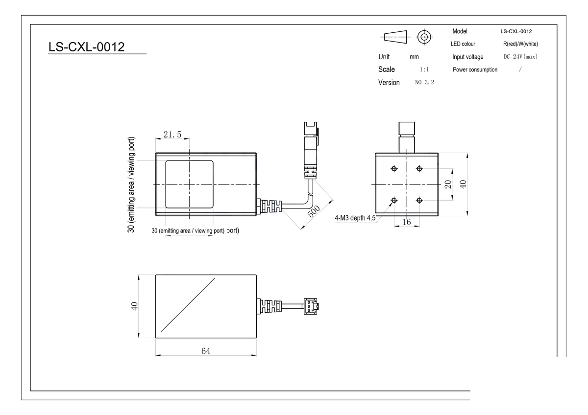 LS-CXL-0012 dimensions (mm)