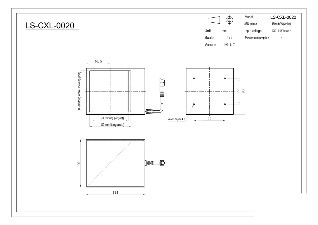LS-CXL-0020 dimensions (mm)