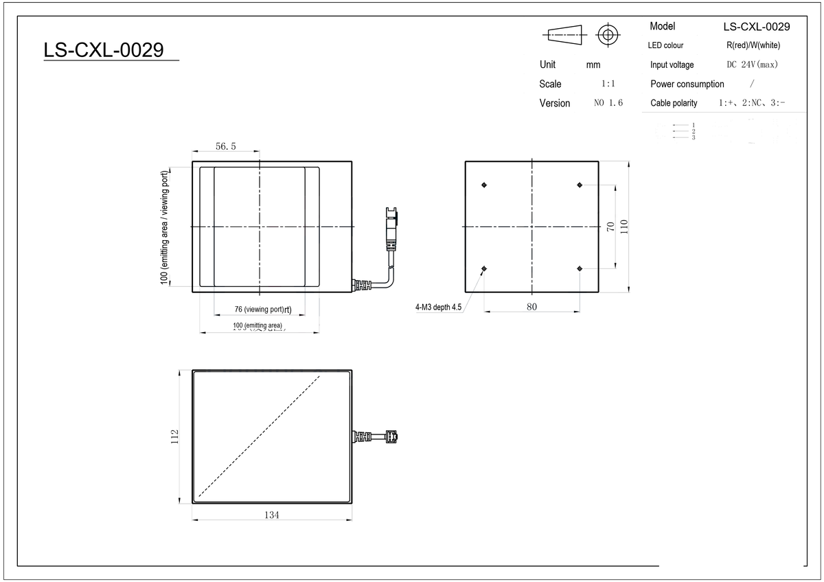 LS-CXL-0029 dimensions (mm)