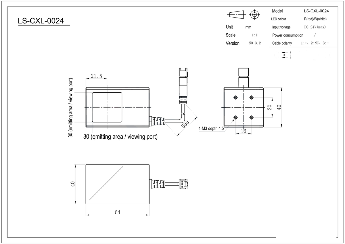 LS-CXL-0024 dimensions (mm)