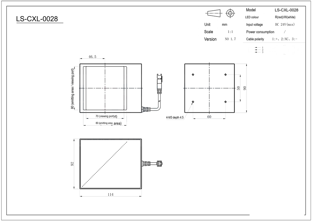 LS-CXL-0028 dimensions (mm)