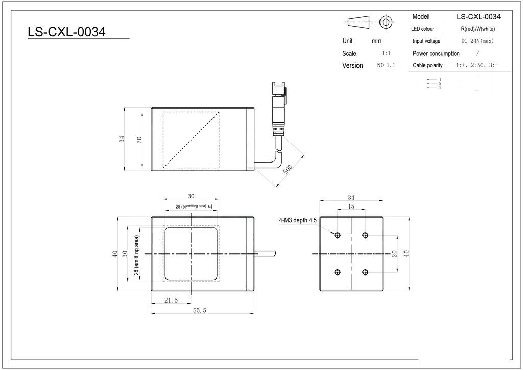 LS-CXL-0034 dimensions (mm)