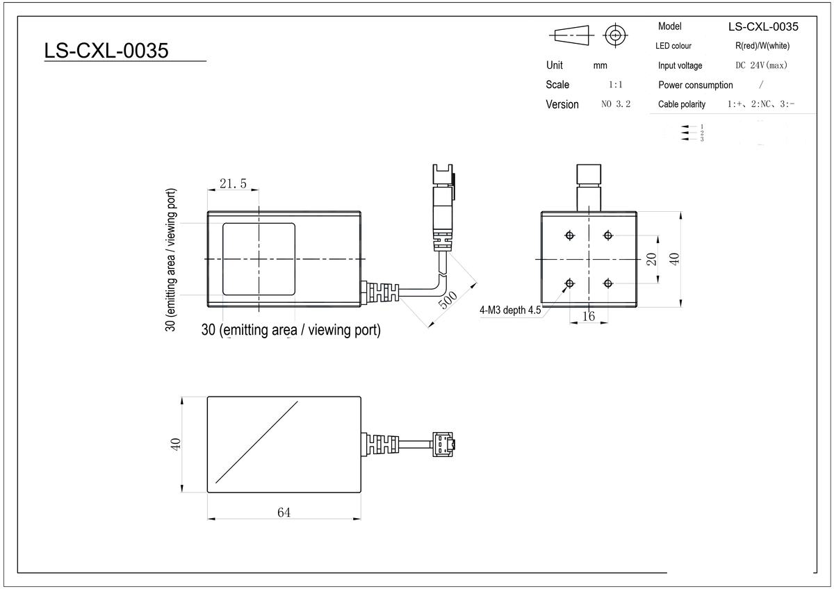 LS-CXL-0035 dimensions (mm)