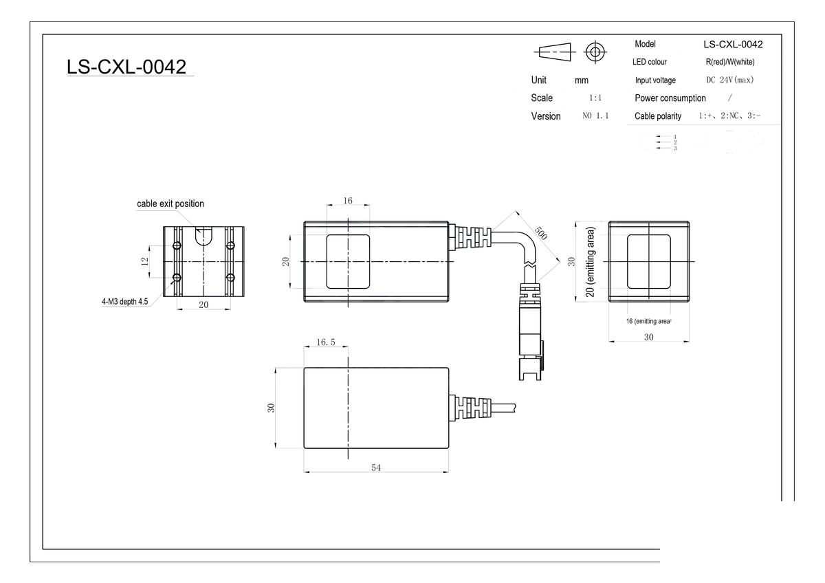 LS-CXL-0042 dimensions (mm)