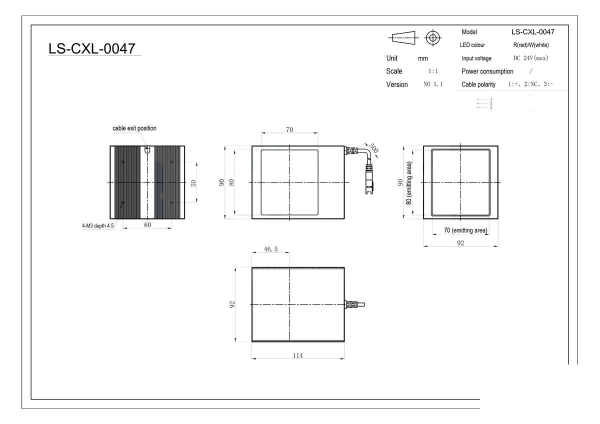 LS-CXL-0047 dimensions (mm)