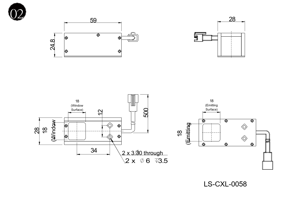 LS-CXL-0058 dimensions (mm)