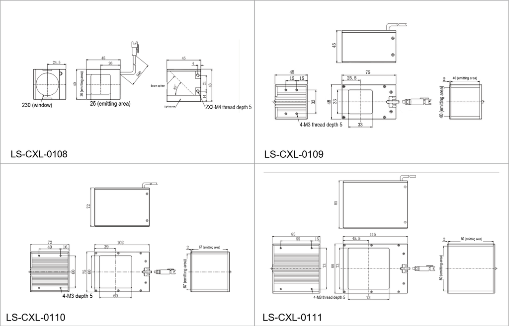 LS-CXL-0110 dimensions (mm)