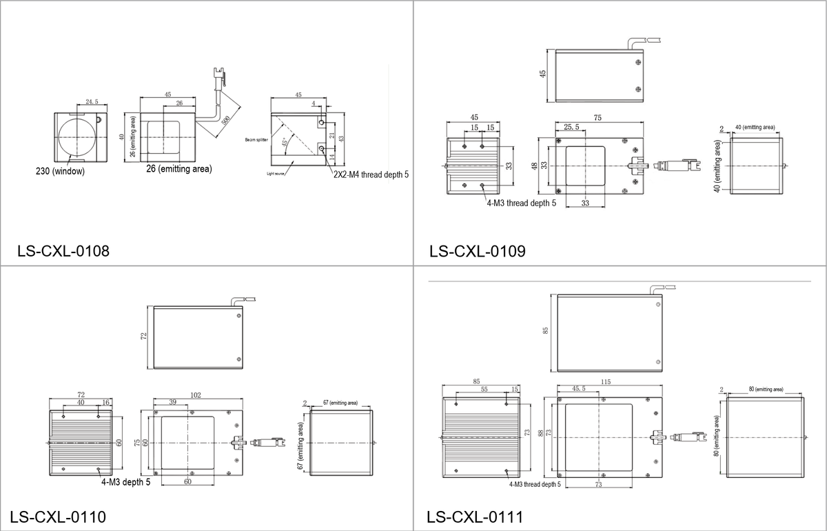 LS-CXL-0110 dimensions (mm)
