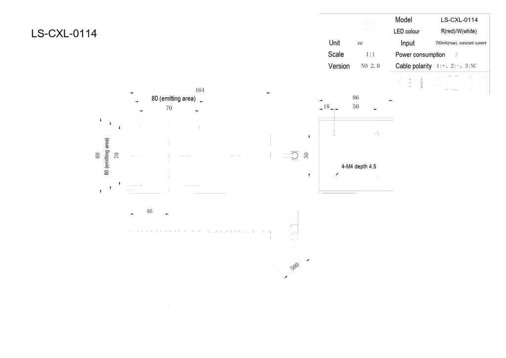LS-CXL-0114 dimensions (mm)