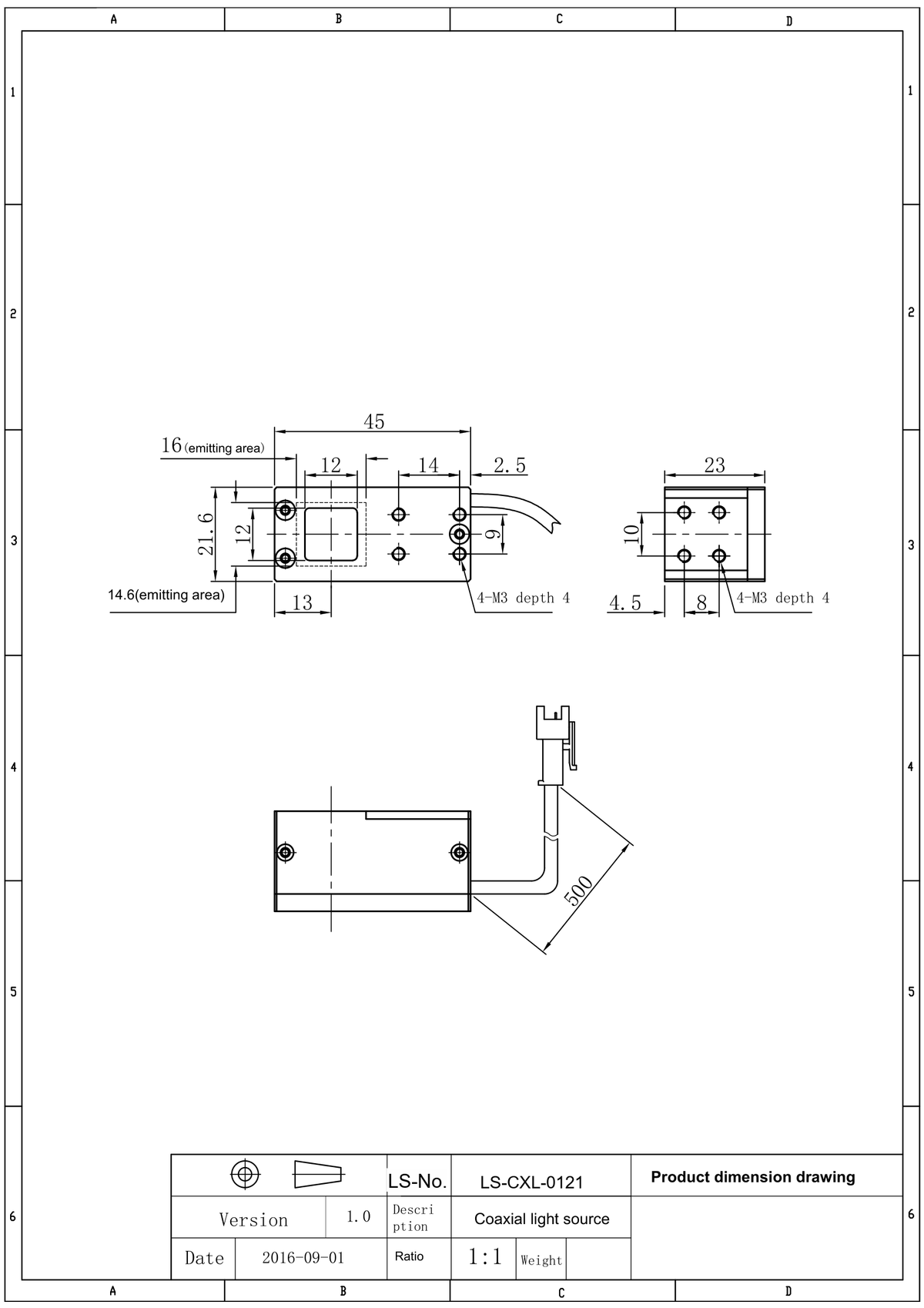 LS-CXL-0121 dimensions (mm)