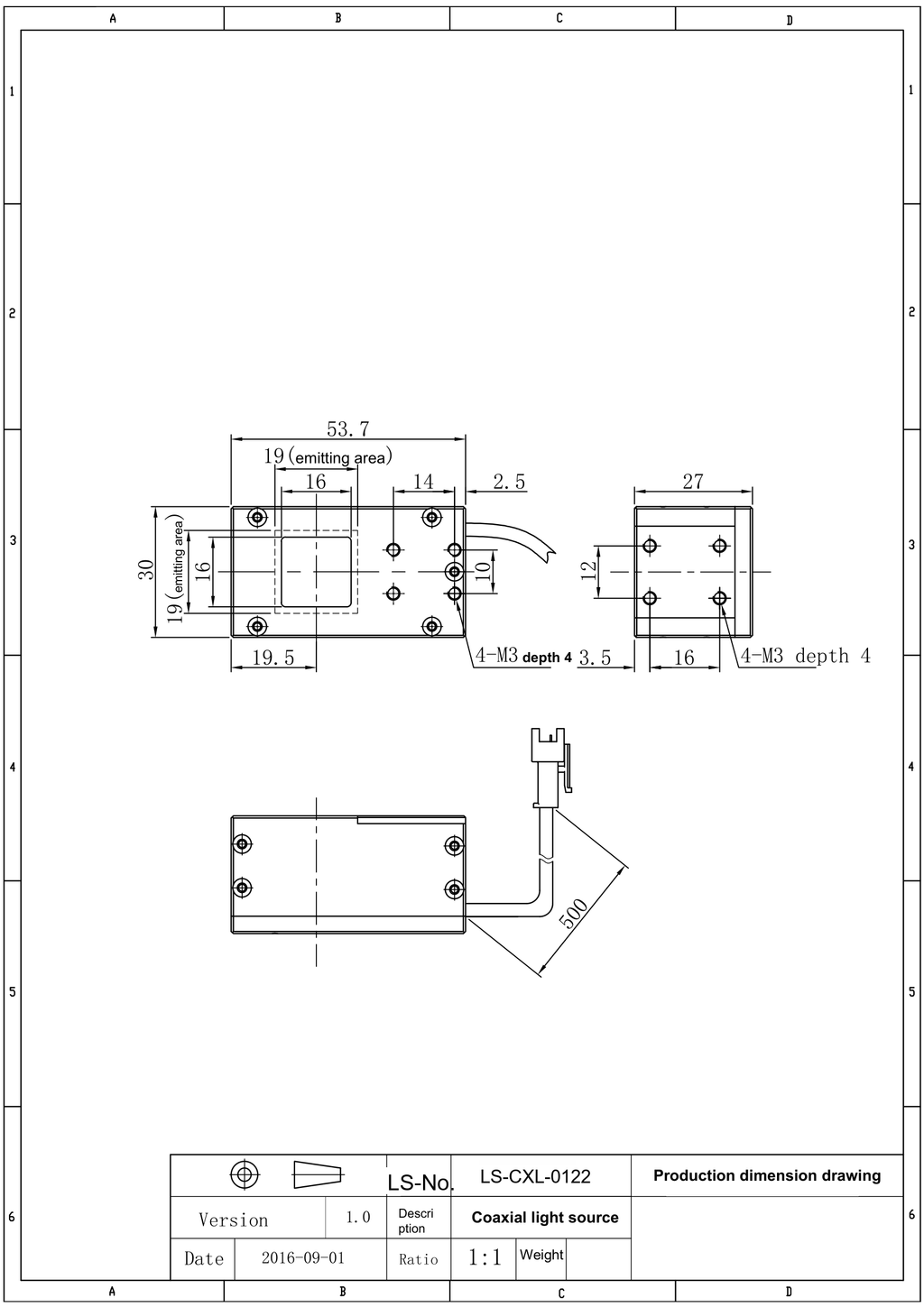 LS-CXL-0122 dimensions (mm)