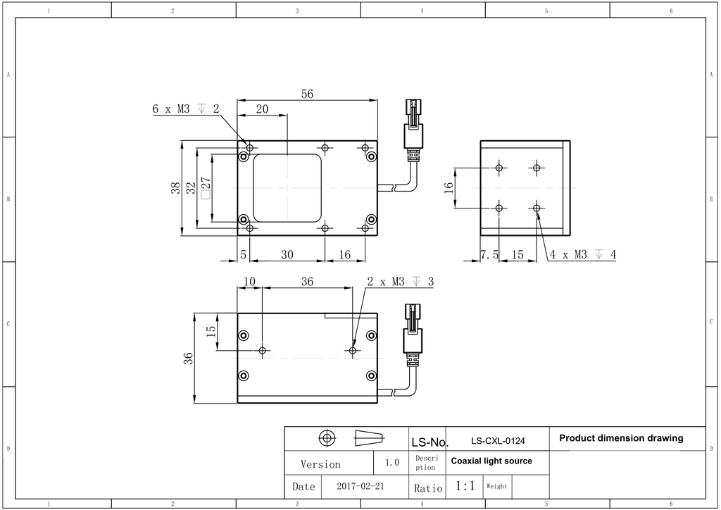 LS-CXL-0124 dimensions (mm)