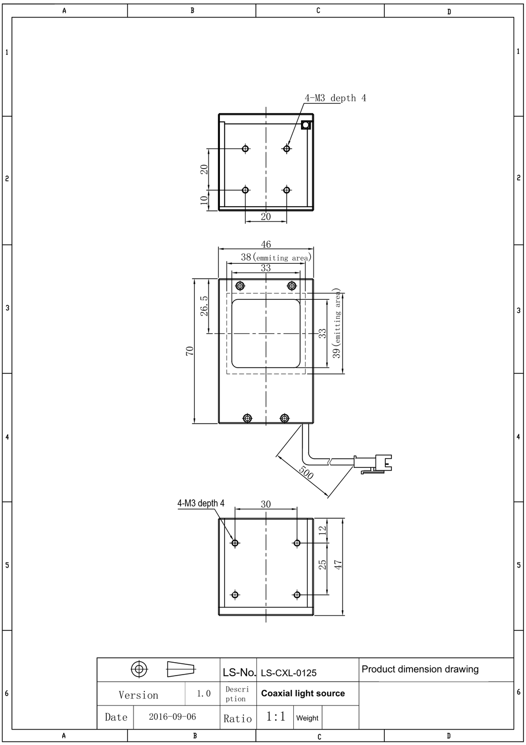 LS-CXL-0125 dimensions (mm)