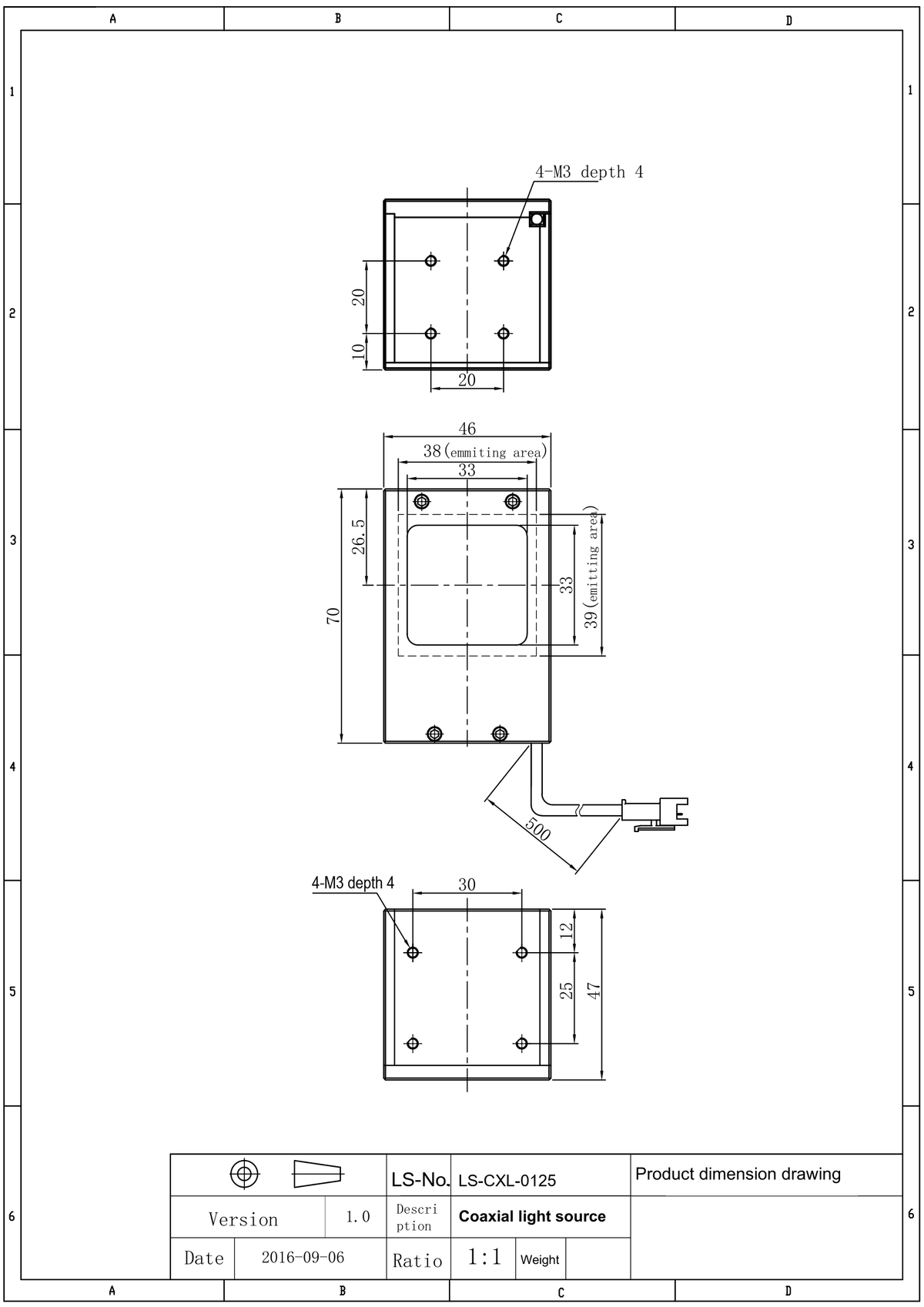 LS-CXL-0125 dimensions (mm)