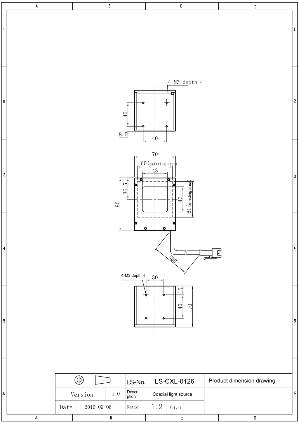 LS-CXL-0126 dimensions (mm)
