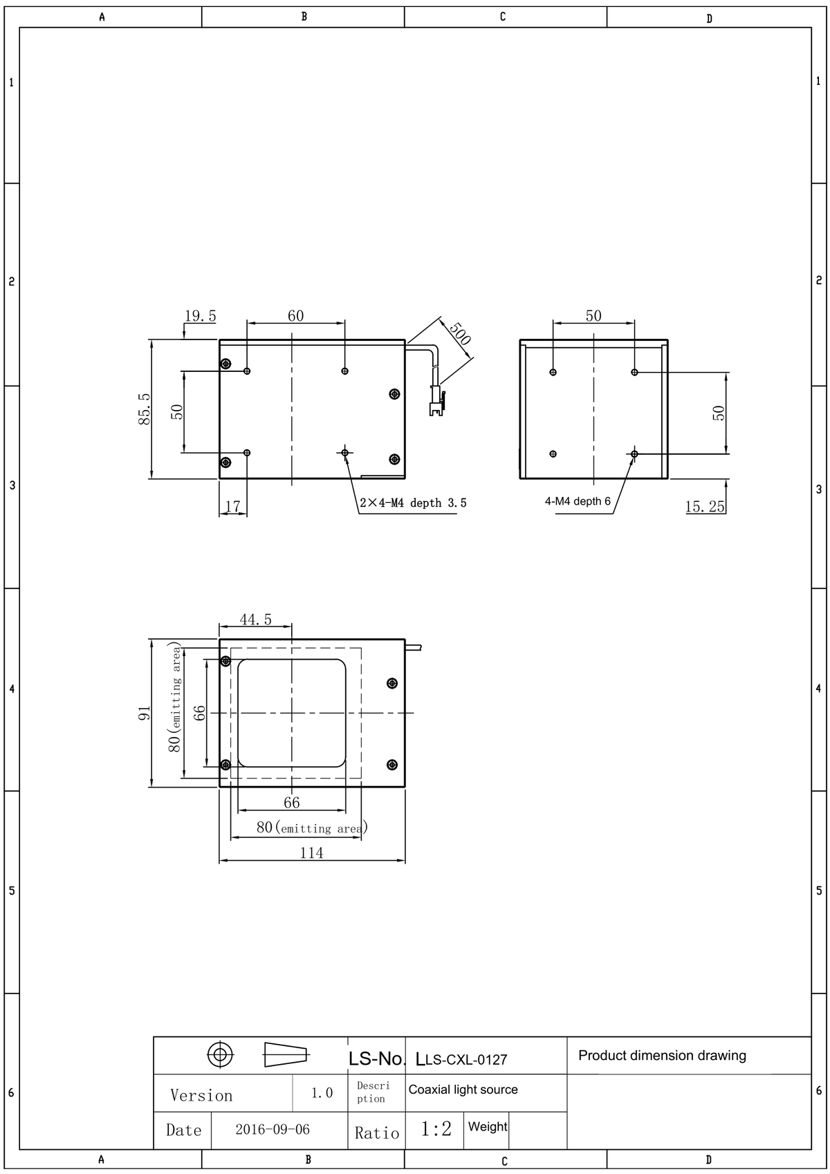 LS-CXL-0127 dimensions (mm)