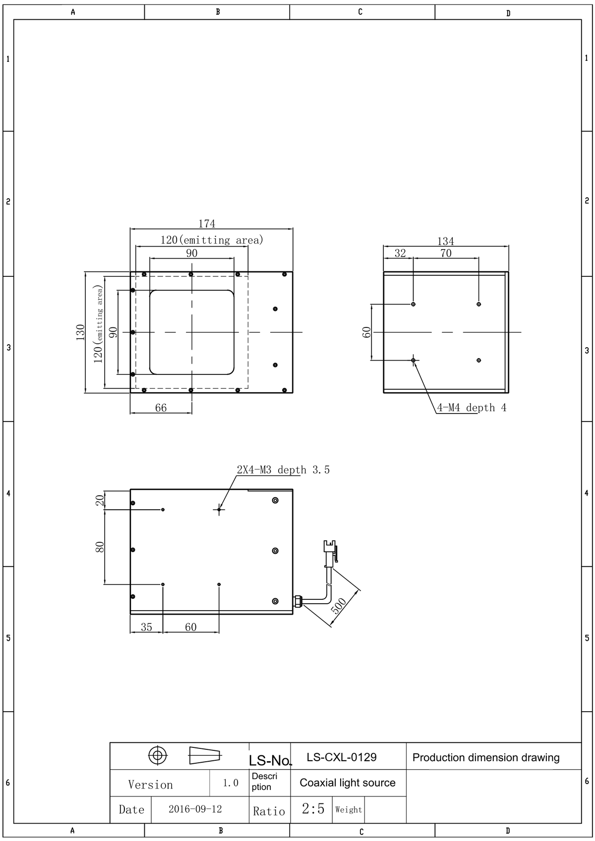 LS-CXL-0129 dimensions (mm)