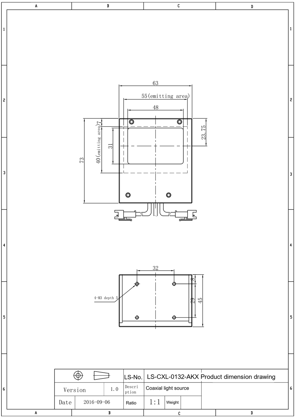 LS-CXL-0132 dimensions (mm)