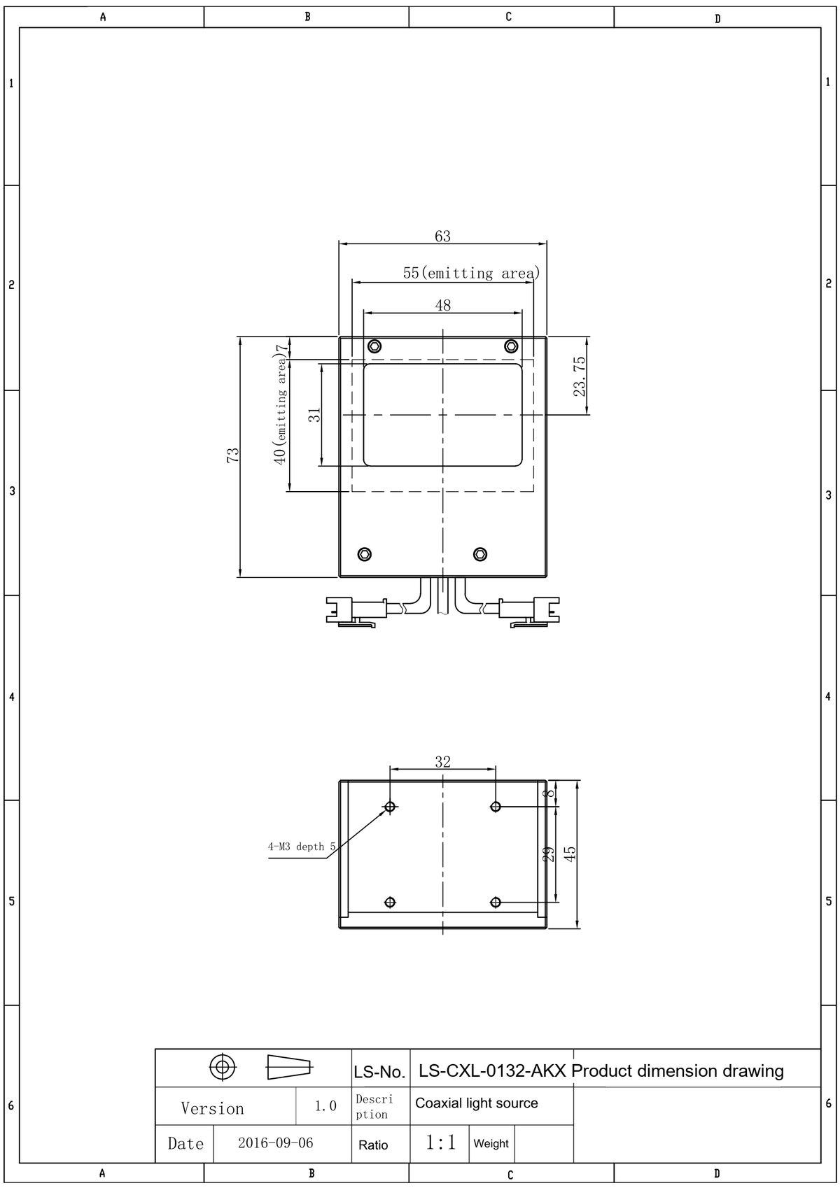 LS-CXL-0132 dimensions (mm)