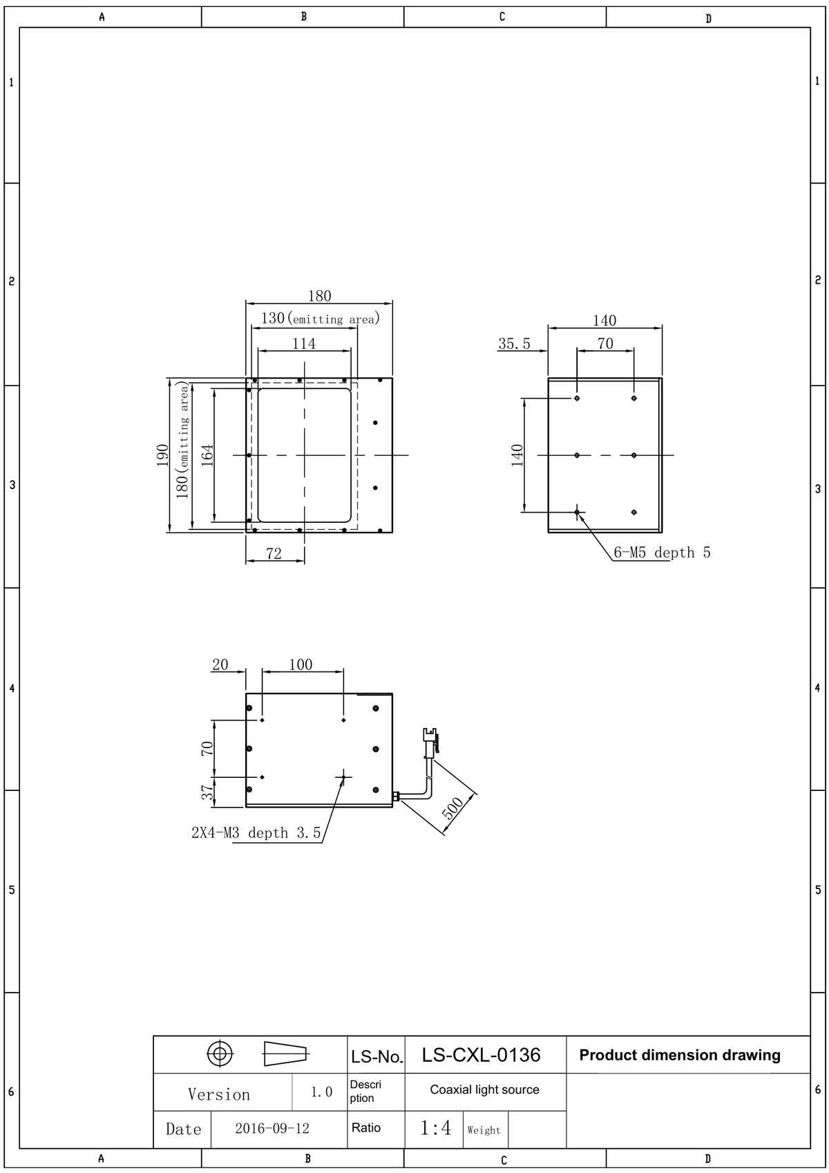 LS-CXL-0136 dimensions (mm)