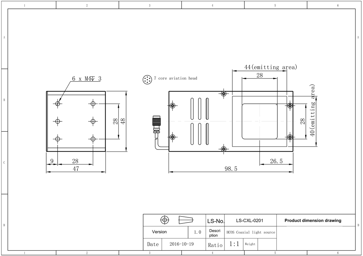 LS-CXL-0201 dimensions (mm)