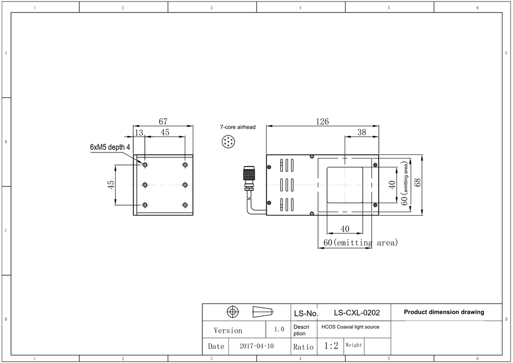 LS-CXL-0202 dimensions (mm)