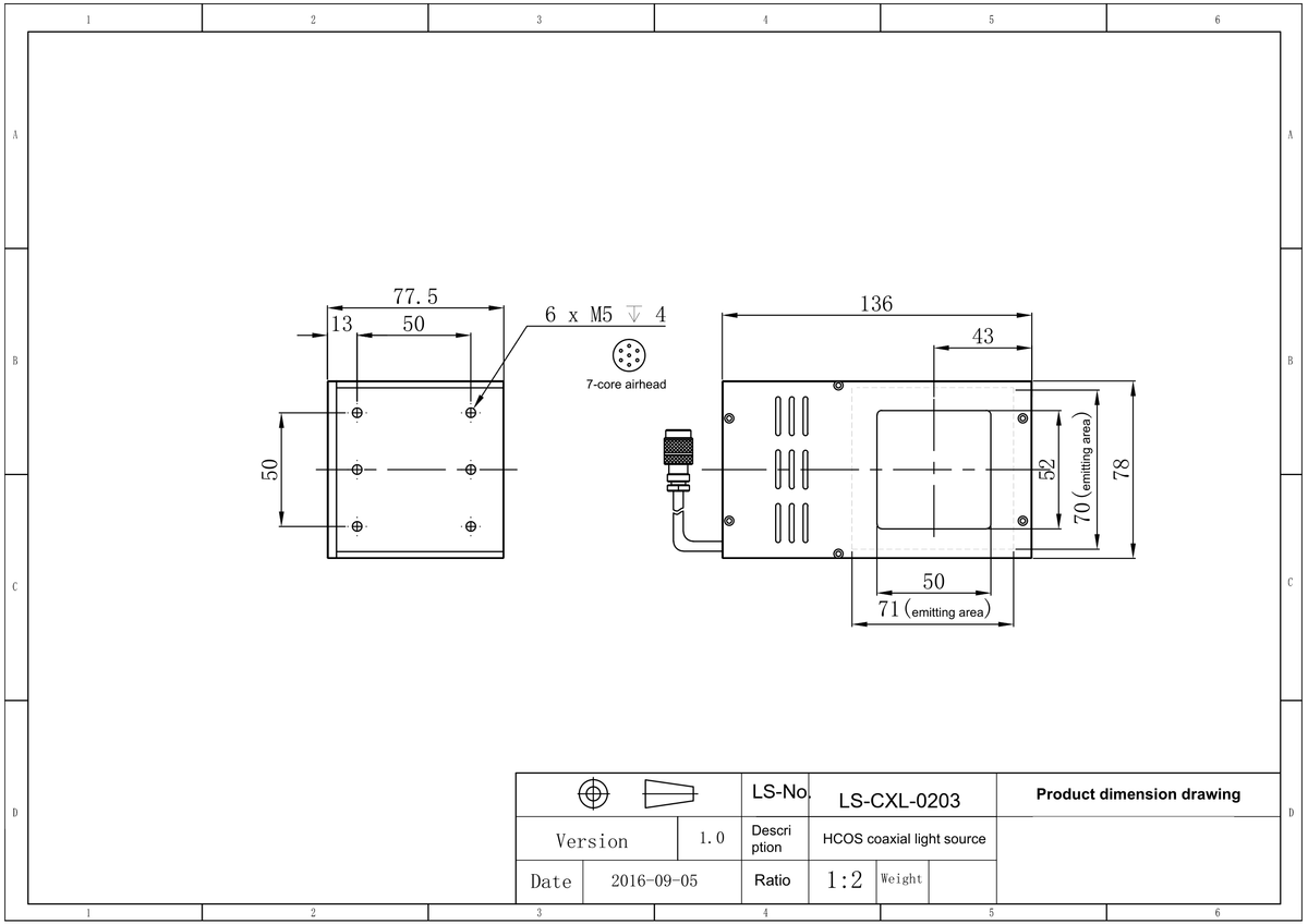 LS-CXL-0203 dimensions (mm)