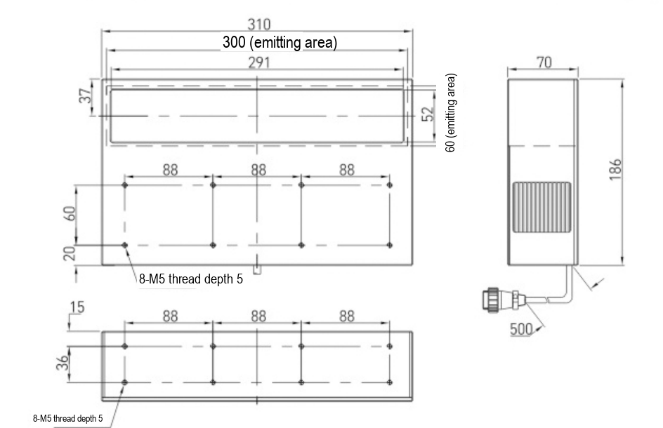 LS-CXL-0205 dimensions (mm)