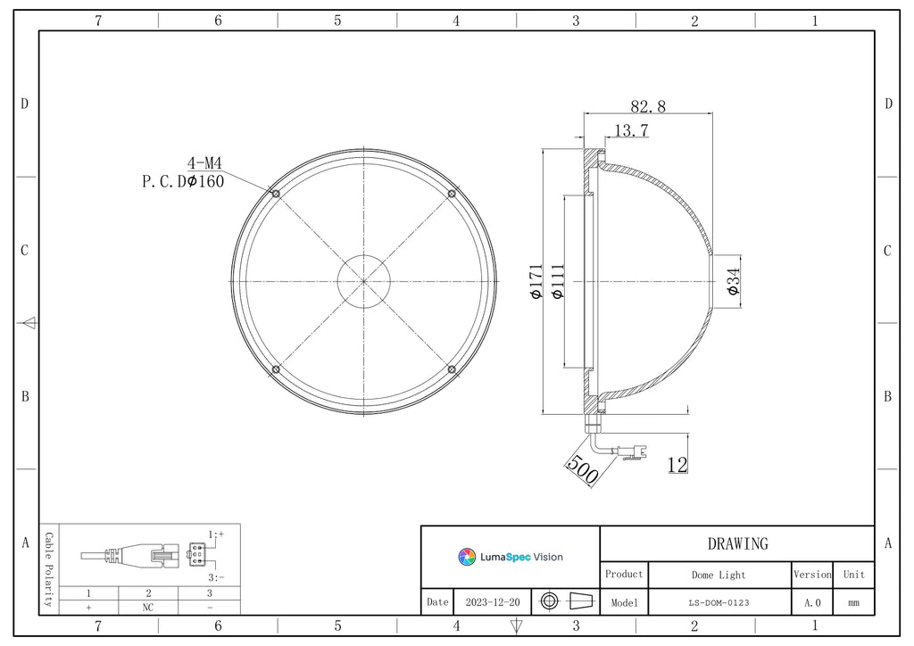 LS-DOM-0123 dimensions (mm)