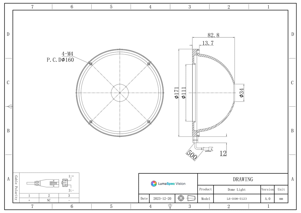 LS-DOM-0123 dimensions (mm)