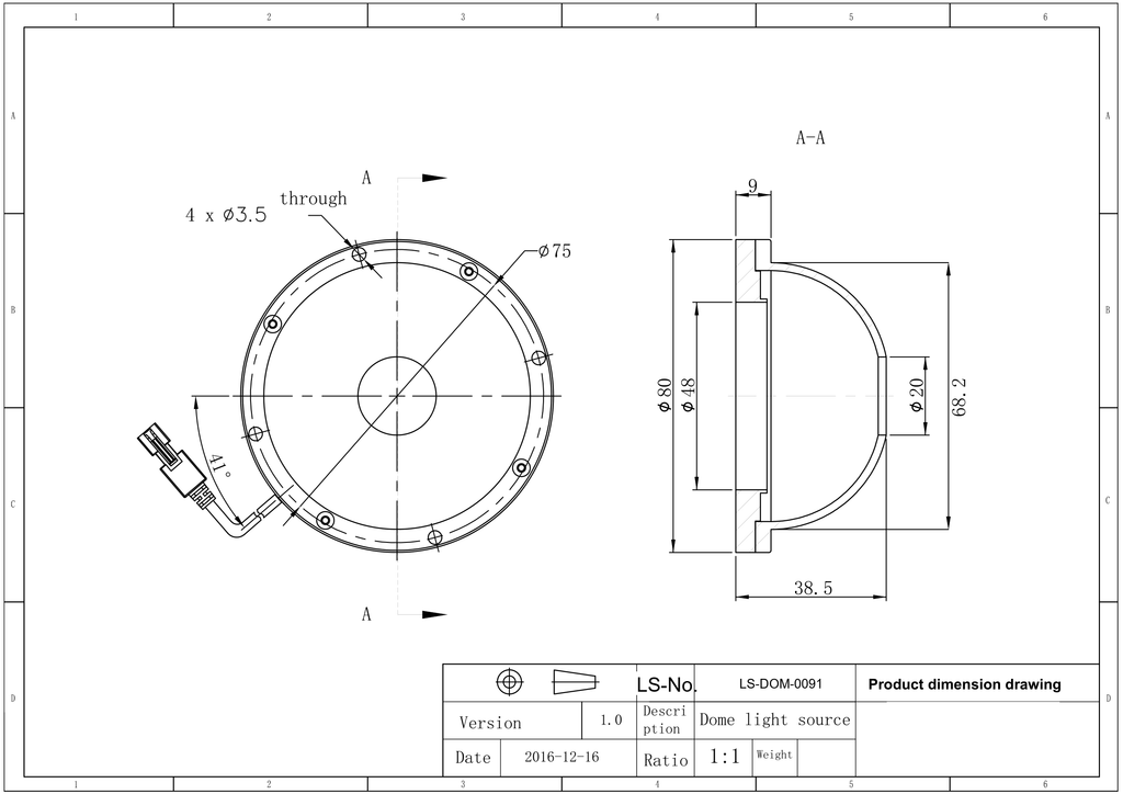 LS-DOM-0091 dimensions (mm)